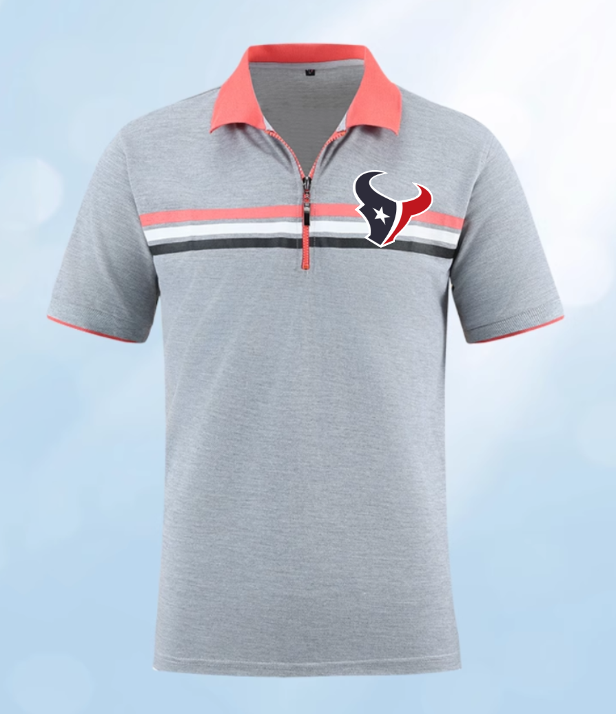 Houston Texans grey Men 2025 NFL polo T shirt->nfl t-shirts->Sports Accessory